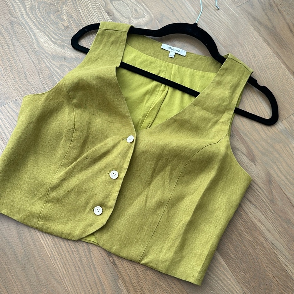 Made Well Linen Green vest